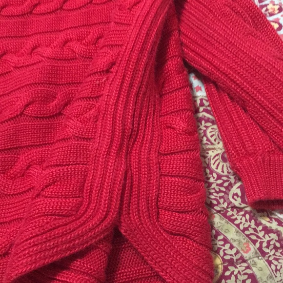Ralph Lauren Red Cable Knit Sweater - Picture 2 of 8